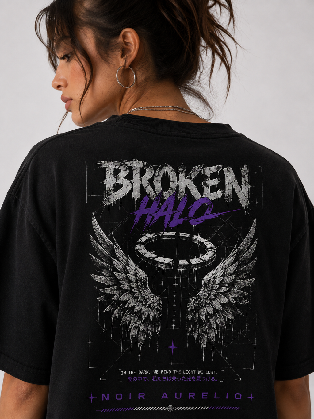 Broken Halo Oversized Graphic T-Shirt