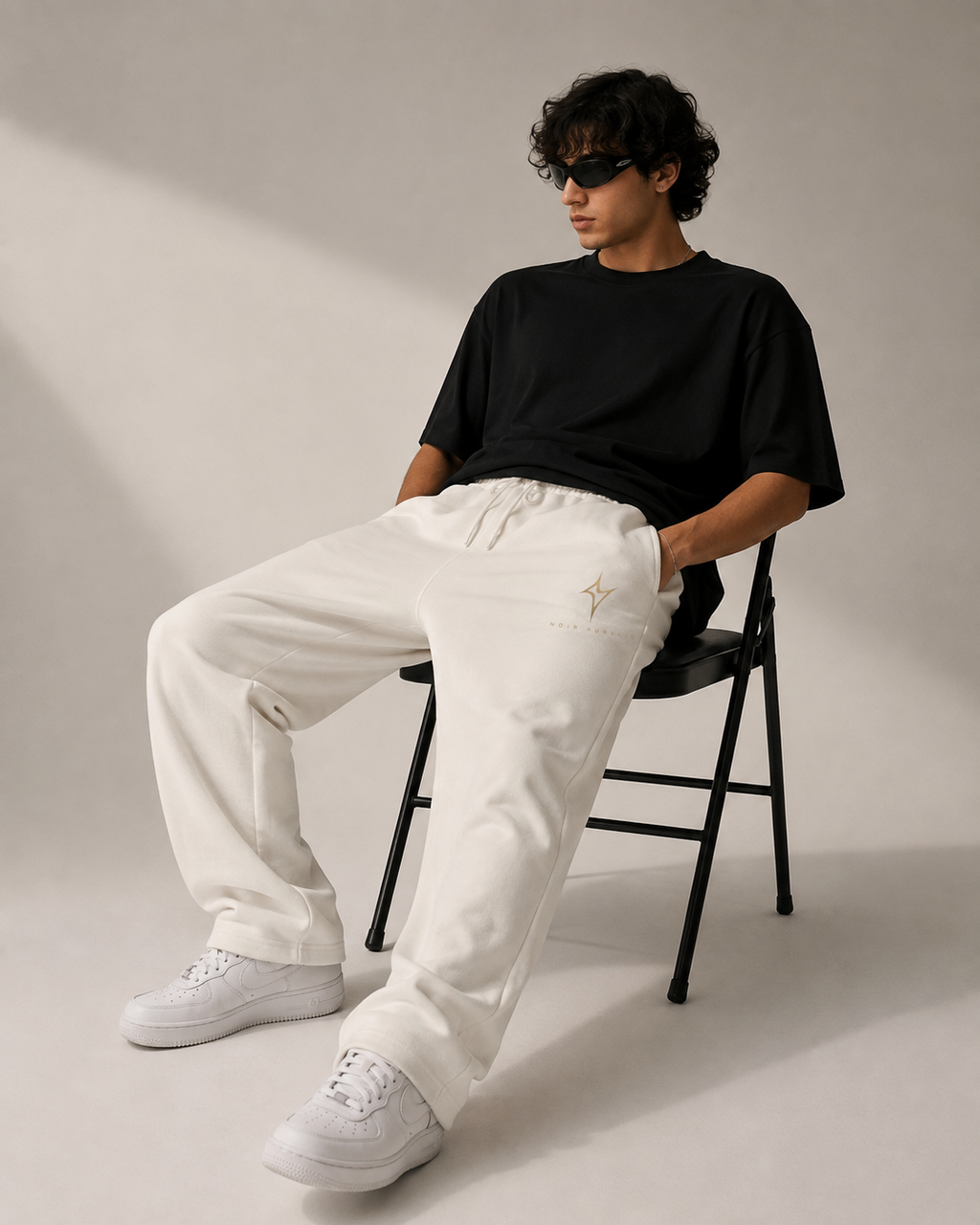Noir Aurelio Essential Logo Unisex Sweatpants – Off White