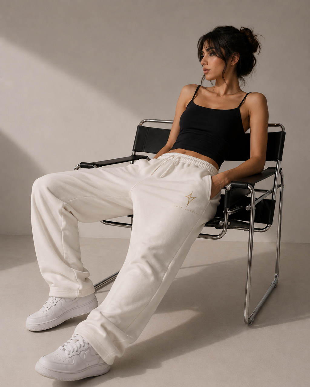 Noir Aurelio Essential Logo Unisex Sweatpants – Off White