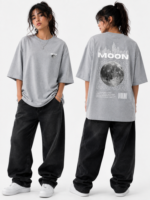 Lunar Drift Oversized Graphic T-Shirt