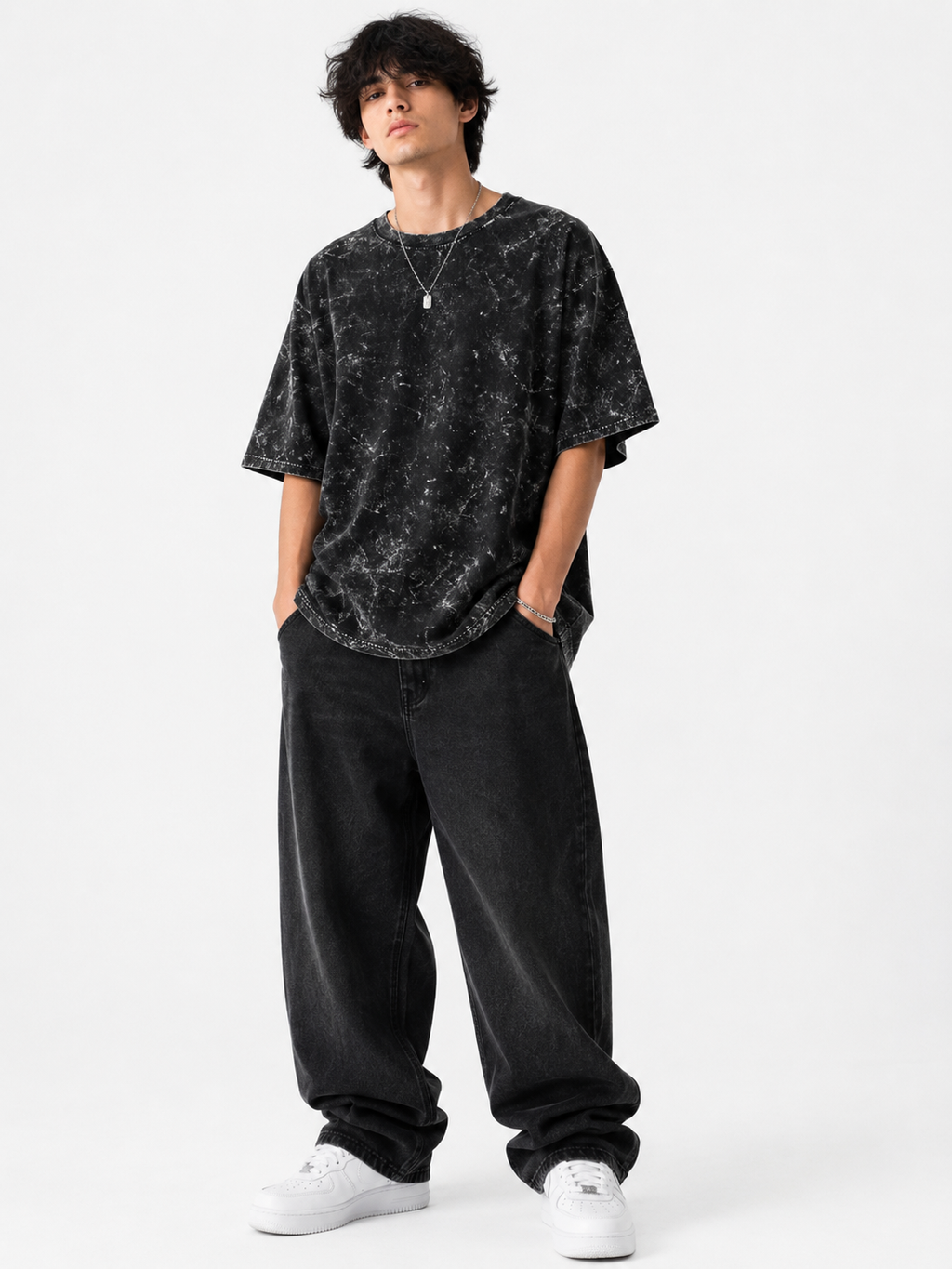 Unisex Acid Washed Oversized Tee