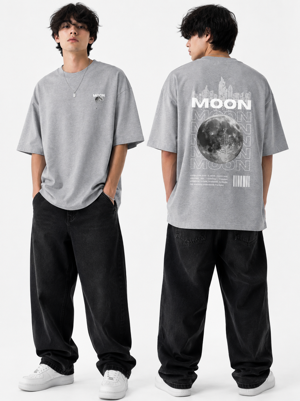 Lunar Drift Oversized Graphic T-Shirt